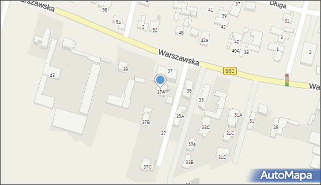 Blizne Łaszczyńskiego, Warszawska, 37A, mapa Blizne Łaszczyńskiego