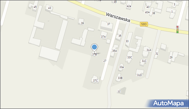 Blizne Łaszczyńskiego, Warszawska, 37B, mapa Blizne Łaszczyńskiego