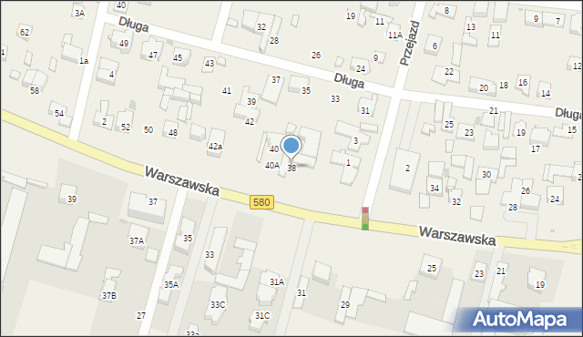 Blizne Łaszczyńskiego, Warszawska, 38, mapa Blizne Łaszczyńskiego