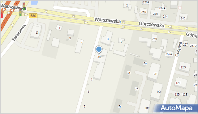 Blizne Łaszczyńskiego, Warszawska, 3A, mapa Blizne Łaszczyńskiego