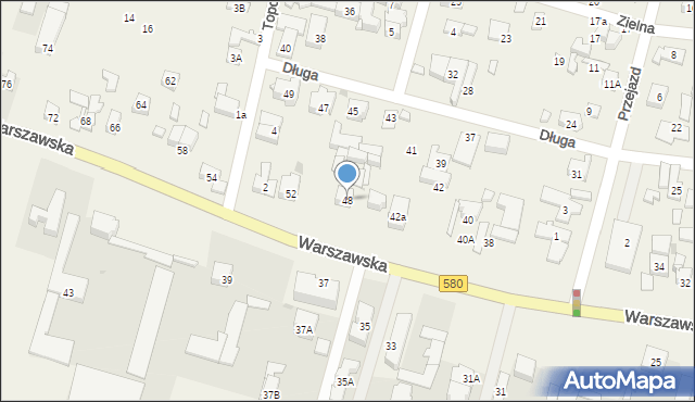 Blizne Łaszczyńskiego, Warszawska, 48, mapa Blizne Łaszczyńskiego