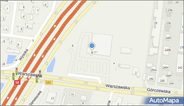 Blizne Łaszczyńskiego, Warszawska, 6, mapa Blizne Łaszczyńskiego
