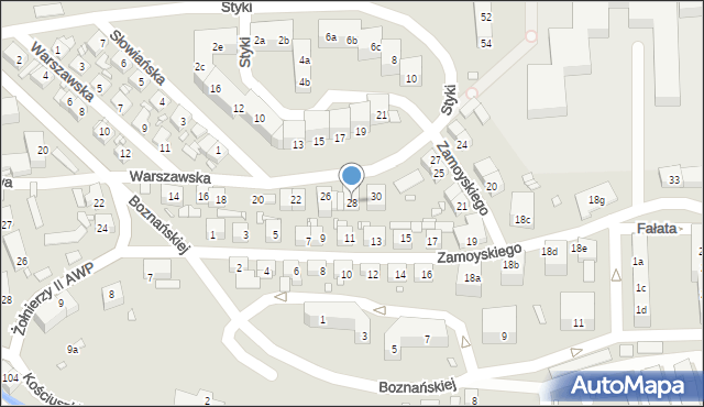 Bogatynia, Warszawska, 28, mapa Bogatynia