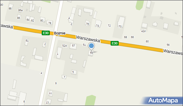 Bojmie, Warszawska, 53, mapa Bojmie