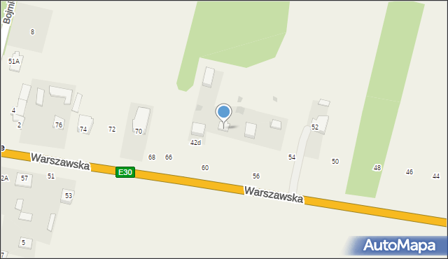 Bojmie, Warszawska, 60, mapa Bojmie