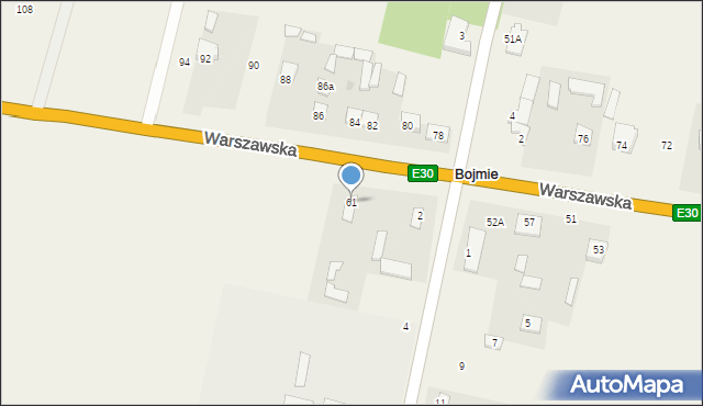 Bojmie, Warszawska, 61, mapa Bojmie