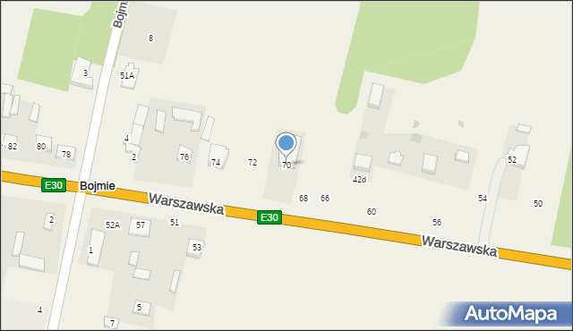 Bojmie, Warszawska, 70, mapa Bojmie