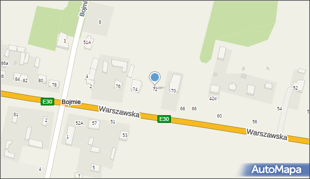 Bojmie, Warszawska, 72, mapa Bojmie