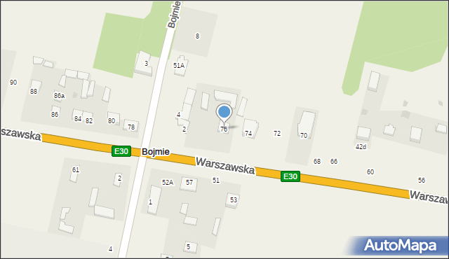 Bojmie, Warszawska, 76, mapa Bojmie