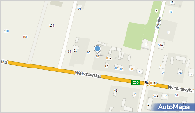 Bojmie, Warszawska, 88, mapa Bojmie