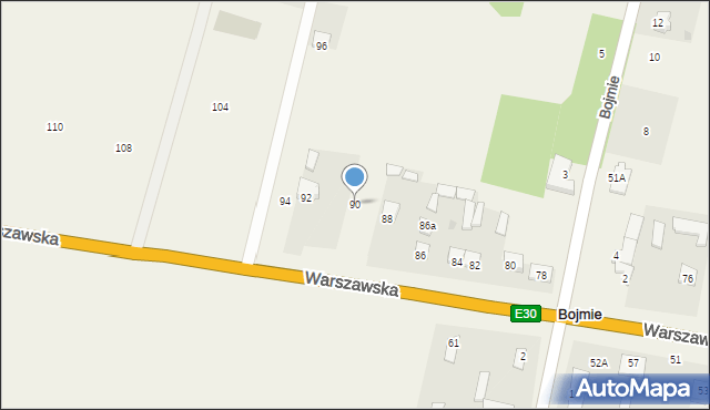 Bojmie, Warszawska, 90, mapa Bojmie