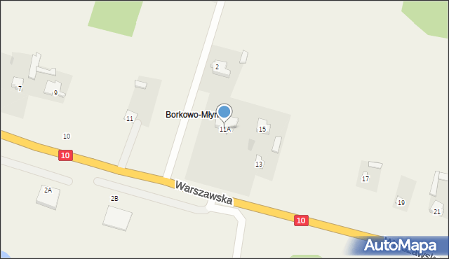 Borkowo Kościelne, Warszawska, 11A, mapa Borkowo Kościelne