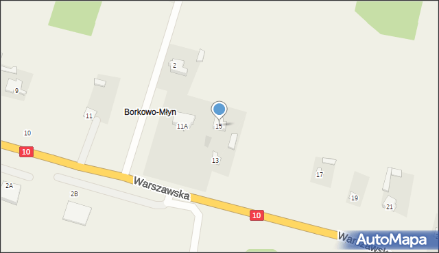 Borkowo Kościelne, Warszawska, 15, mapa Borkowo Kościelne