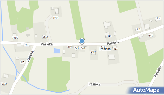 Borzęcin, Waryś, 348, mapa Borzęcin