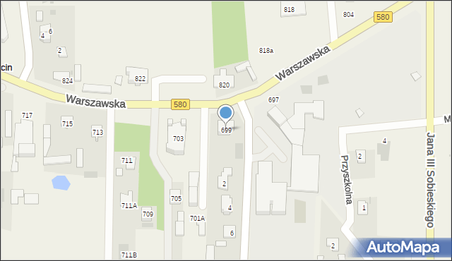 Borzęcin Duży, Warszawska, 699, mapa Borzęcin Duży