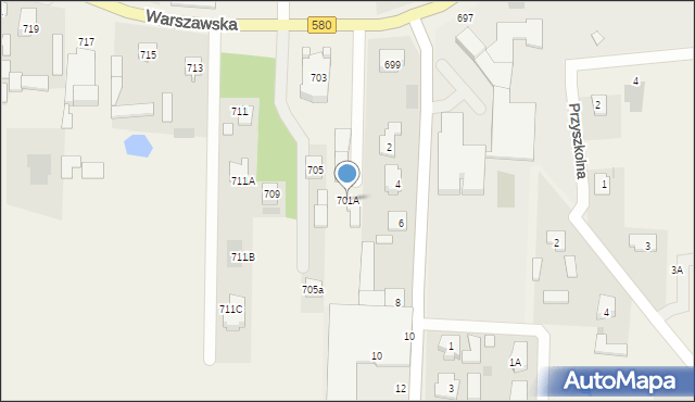 Borzęcin Duży, Warszawska, 701A, mapa Borzęcin Duży