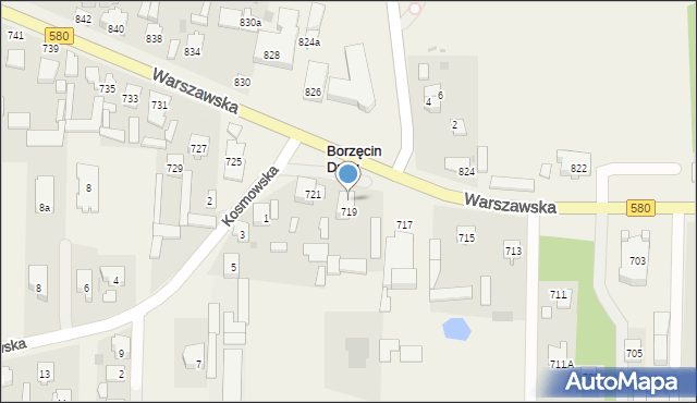 Borzęcin Duży, Warszawska, 719a, mapa Borzęcin Duży