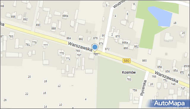 Borzęcin Duży, Warszawska, 765, mapa Borzęcin Duży