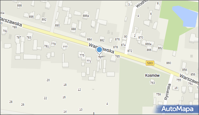 Borzęcin Duży, Warszawska, 767/769, mapa Borzęcin Duży