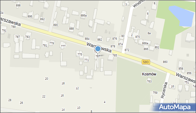 Borzęcin Duży, Warszawska, 767, mapa Borzęcin Duży