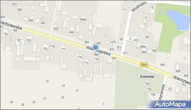 Borzęcin Duży, Warszawska, 769, mapa Borzęcin Duży