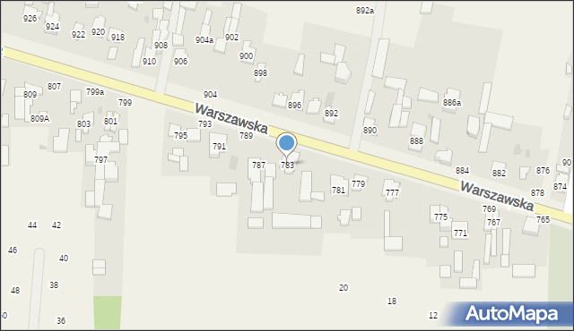 Borzęcin Duży, Warszawska, 783, mapa Borzęcin Duży