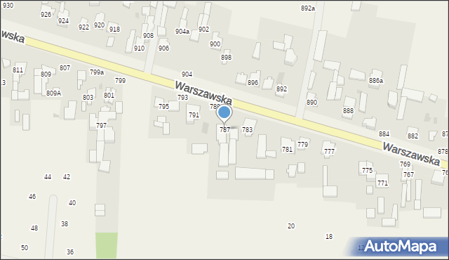 Borzęcin Duży, Warszawska, 787, mapa Borzęcin Duży