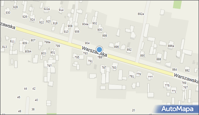 Borzęcin Duży, Warszawska, 789, mapa Borzęcin Duży