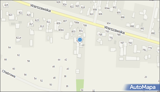 Borzęcin Duży, Warszawska, 799, mapa Borzęcin Duży