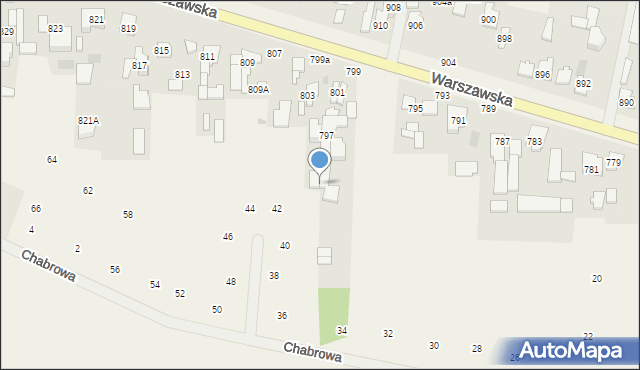 Borzęcin Duży, Warszawska, 799a, mapa Borzęcin Duży