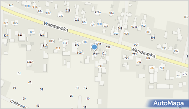 Borzęcin Duży, Warszawska, 803, mapa Borzęcin Duży