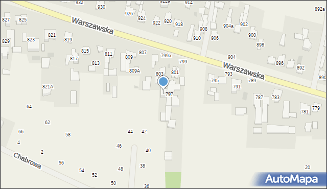 Borzęcin Duży, Warszawska, 803A, mapa Borzęcin Duży