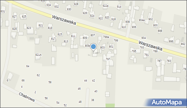 Borzęcin Duży, Warszawska, 807, mapa Borzęcin Duży