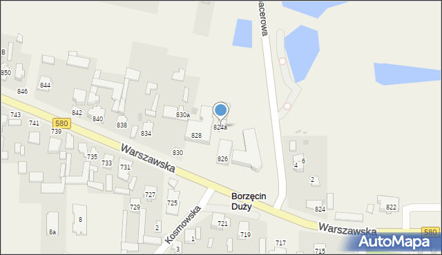 Borzęcin Duży, Warszawska, 824a, mapa Borzęcin Duży