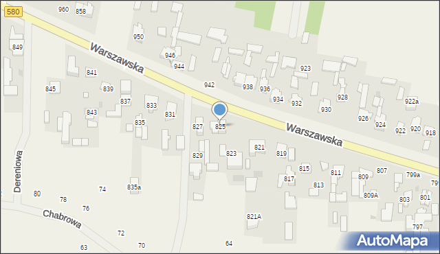 Borzęcin Duży, Warszawska, 825, mapa Borzęcin Duży