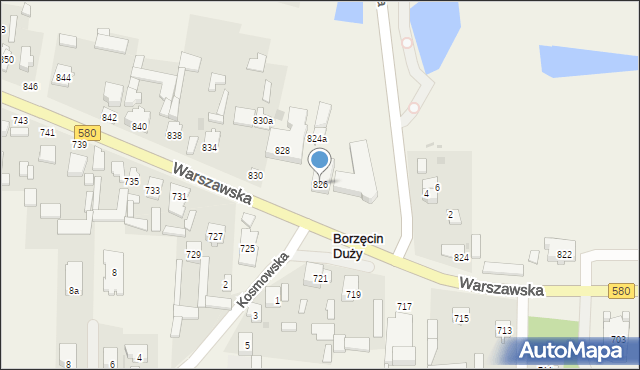 Borzęcin Duży, Warszawska, 826, mapa Borzęcin Duży