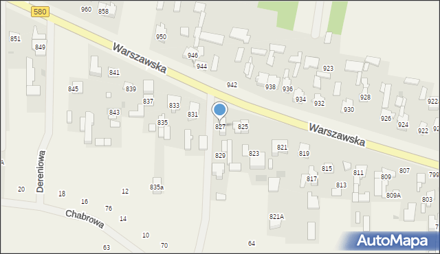 Borzęcin Duży, Warszawska, 827, mapa Borzęcin Duży