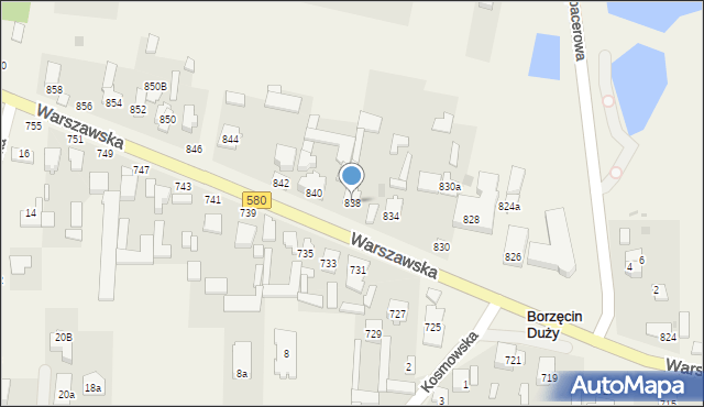 Borzęcin Duży, Warszawska, 838, mapa Borzęcin Duży