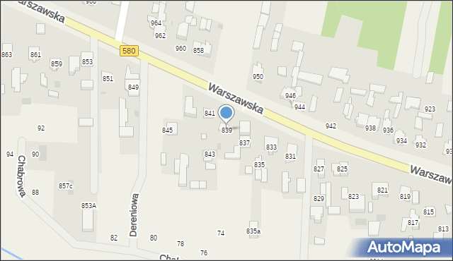 Borzęcin Duży, Warszawska, 839, mapa Borzęcin Duży