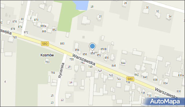 Borzęcin Duży, Warszawska, 854, mapa Borzęcin Duży