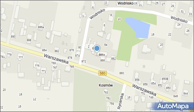 Borzęcin Duży, Warszawska, 868, mapa Borzęcin Duży