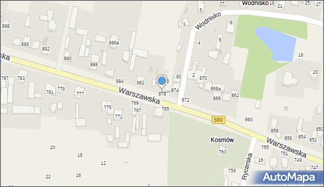 Borzęcin Duży, Warszawska, 878, mapa Borzęcin Duży