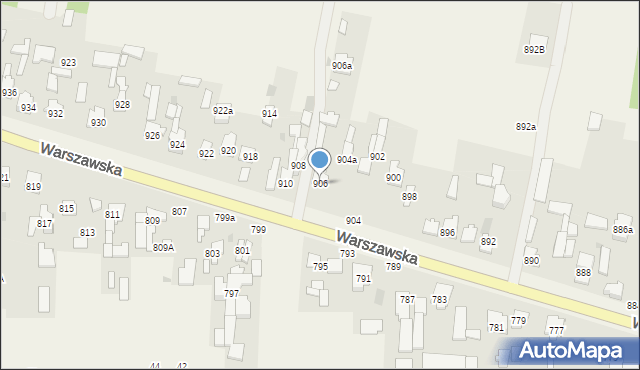 Borzęcin Duży, Warszawska, 906, mapa Borzęcin Duży