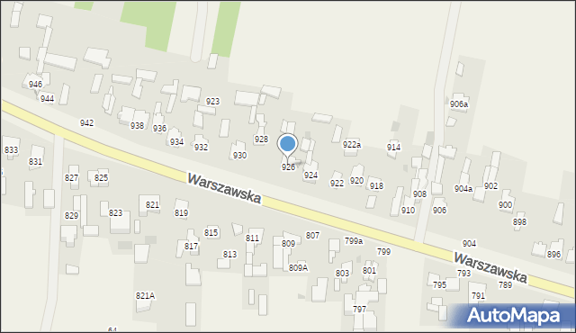 Borzęcin Duży, Warszawska, 926, mapa Borzęcin Duży