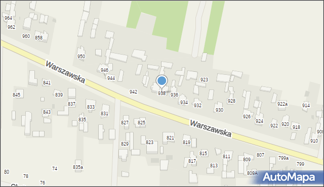 Borzęcin Duży, Warszawska, 938, mapa Borzęcin Duży