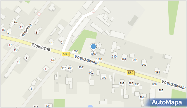 Borzęcin Mały, Warszawska, 1002, mapa Borzęcin Mały