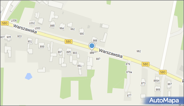 Borzęcin Mały, Warszawska, 889, mapa Borzęcin Mały