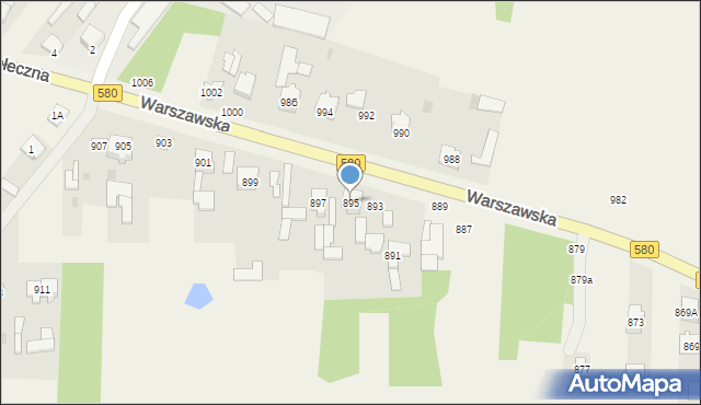 Borzęcin Mały, Warszawska, 895, mapa Borzęcin Mały