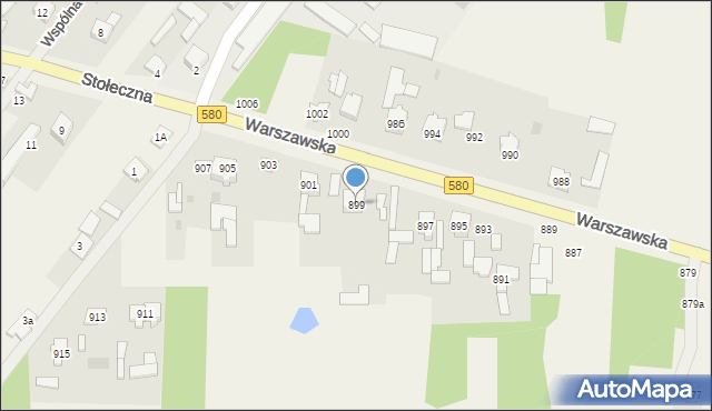 Borzęcin Mały, Warszawska, 899, mapa Borzęcin Mały