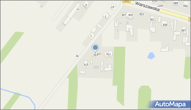 Borzęcin Mały, Warszawska, 913, mapa Borzęcin Mały